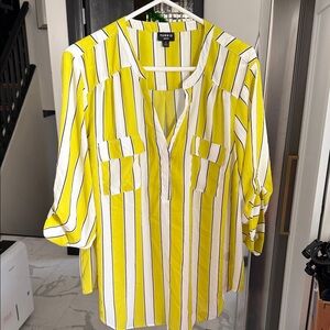 Torrid Yellow and White Striped Women's Top